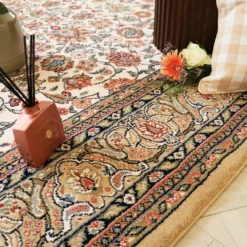 DÉCOWEB - Tapis traditionnel floral - mamie in love - corail doux - 160 x 230 cm