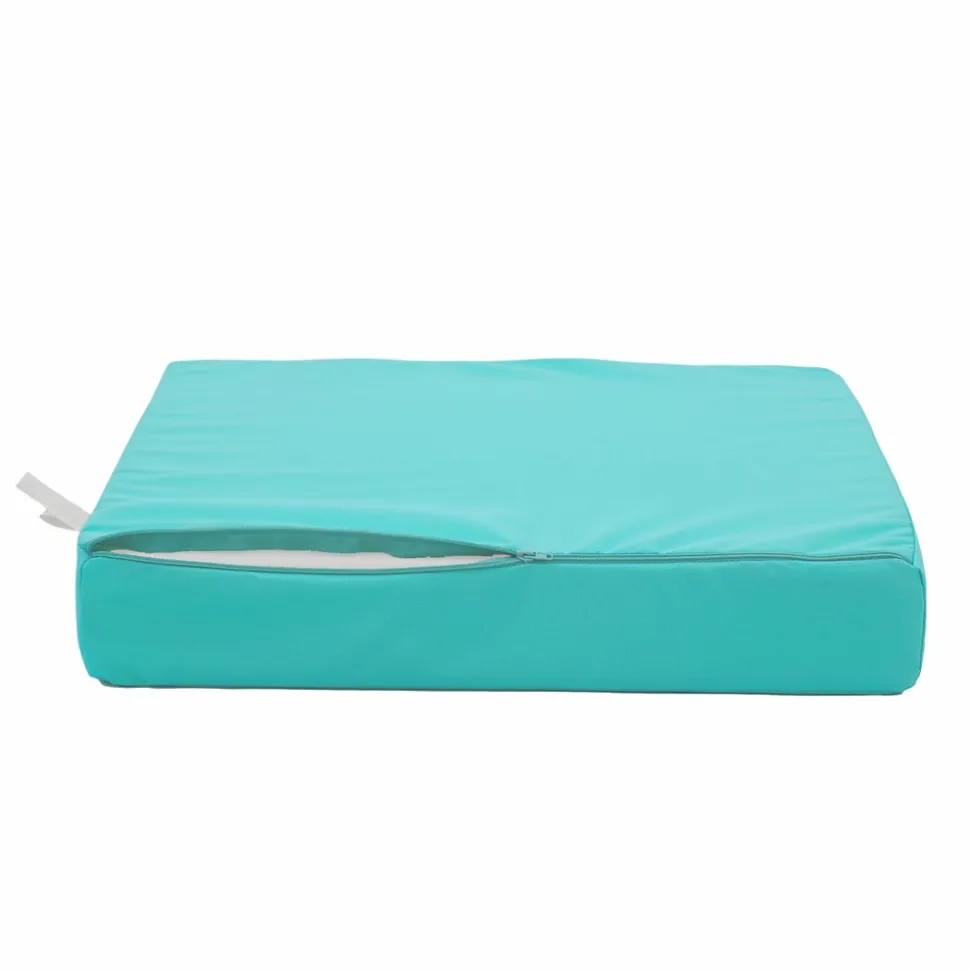 DECO ARTS - Coussins pour salon de jardin déhoussable 60x70cm bleu caraïbes