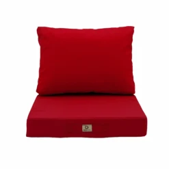 DECO ARTS - Coussins pour salon de jardin déhoussable 60x70cm rouge