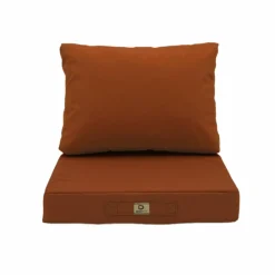DECO ARTS - Coussins pour salon de jardin déhoussable 50x60cm terracotta