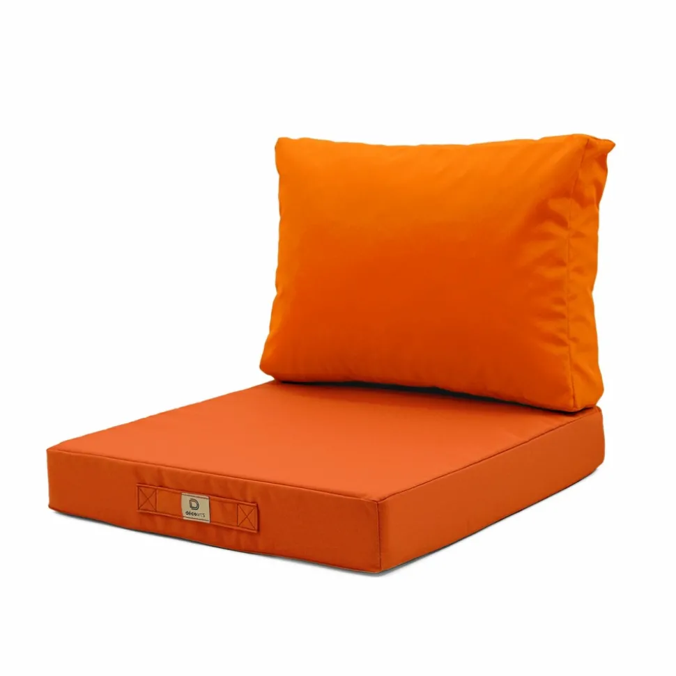 DECO ARTS - Coussins pour salon de jardin déhoussable 60x70cm orange