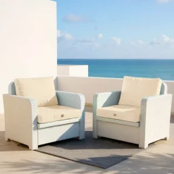 DECO ARTS - Coussins pour salon de jardin déhoussable 60x70cm beige