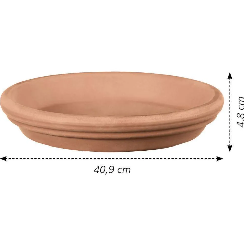 DEROMA - Soucoupe imperméable Antica en terre cuite Ø 40,9 x H. 4,8cm