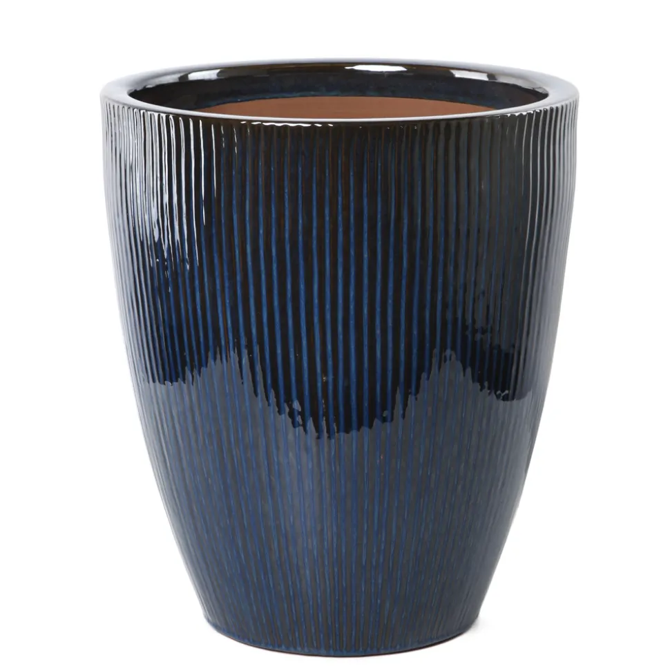 DEROMA - Vase Haut Waterfall en terre cuite émaillée - D.32,5xH.37cm