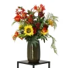 DESIGN PLANTS - Bouquet artificiel lié lié main emily porto - rouge/orange