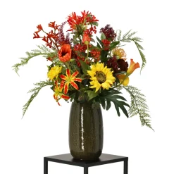 DESIGN PLANTS - Bouquet artificiel lié lié main emily porto - rouge/orange