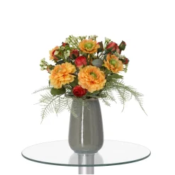 DESIGN PLANTS - Bouquet artificiel lié à la main frieda bern 35cm orange-rouge
