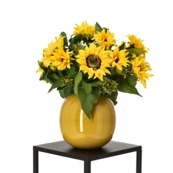 DESIGN PLANTS - Bouquet artificiel lié à la main lizzy bordeaux – jaune