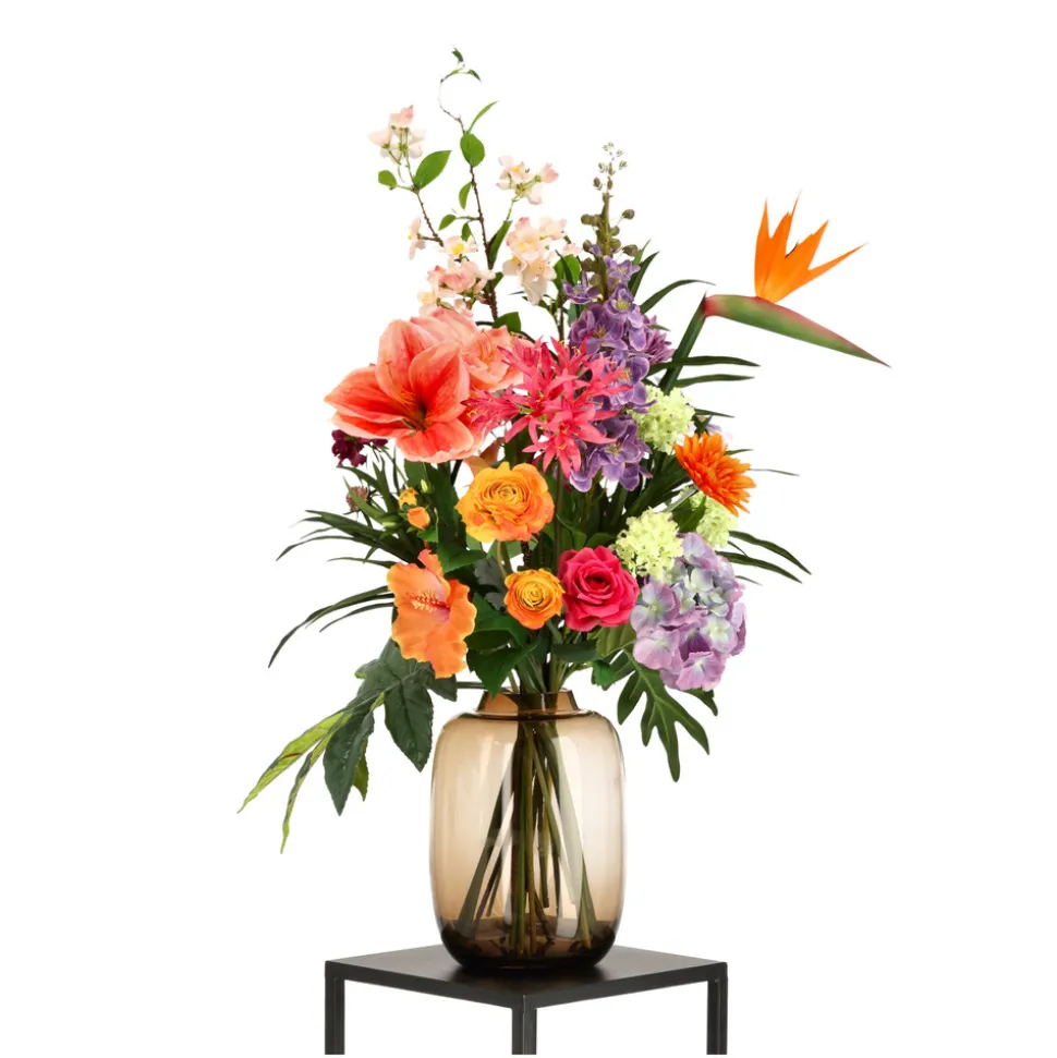 DESIGN PLANTS - Bouquet artificiel lié à la main tess seattle – orange/violet