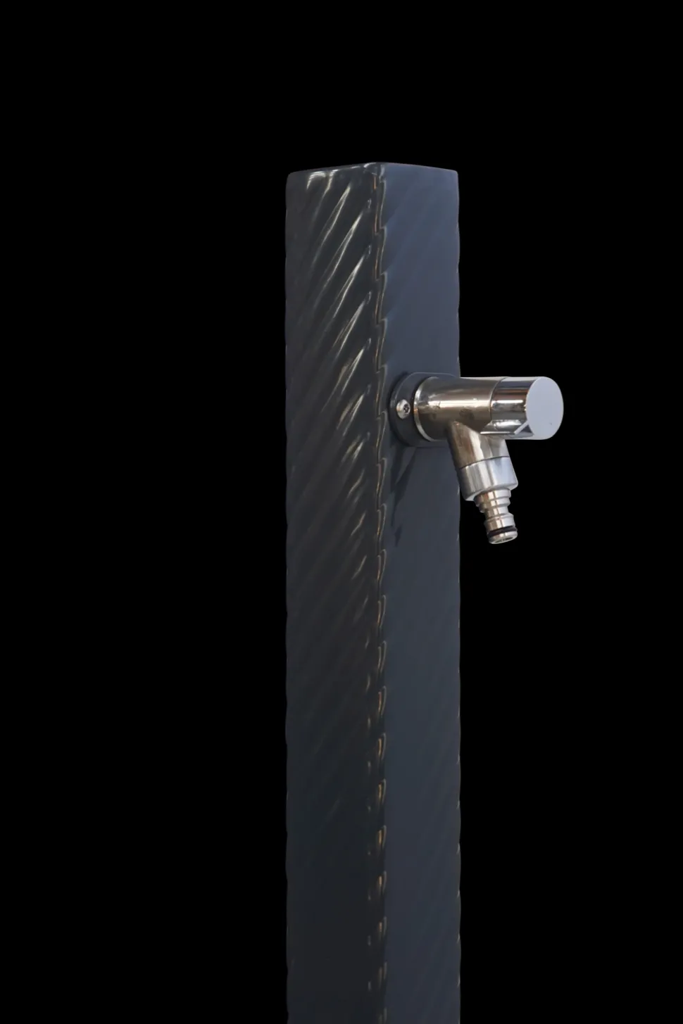DOMMARTIN - Fontaine borne téthys gris 7016 avec robinet rounded h. 95cm x l. 15cm