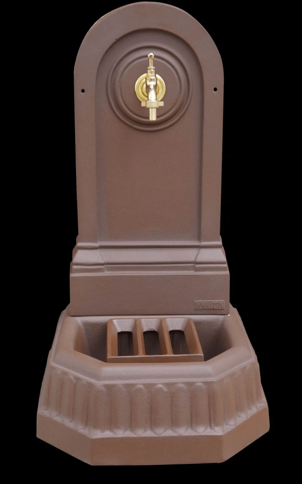 DOMMARTIN - Fontaine citadine style corten (ral mars 2525) avec robinet standard dommartin h. 70cm x l. 35cm