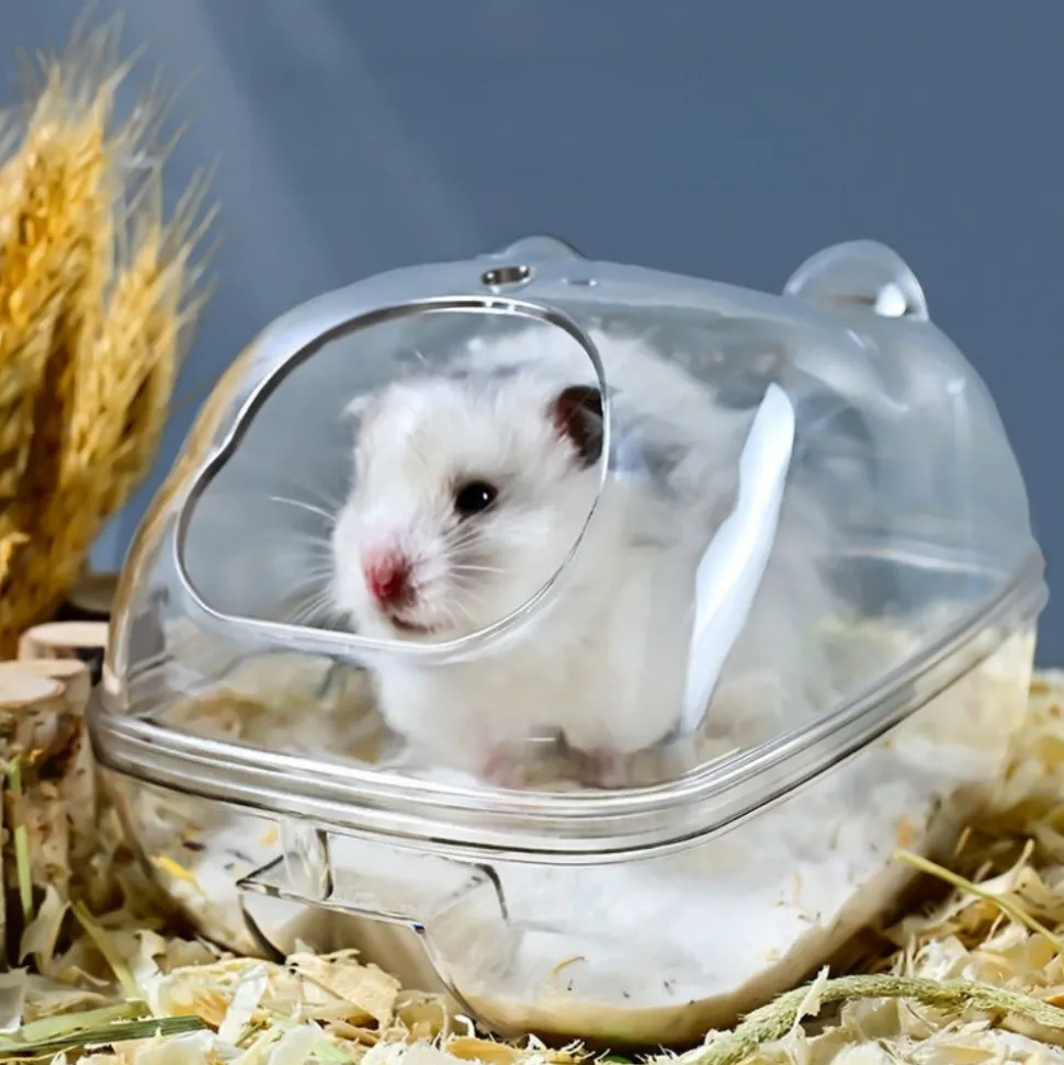 DOWNYPAWS - Bac à litière pour chat pour hamster -13*9*9cm 360° transparent