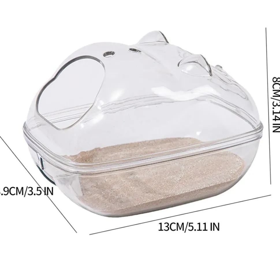 DOWNYPAWS - Bac à litière pour chat pour hamster -13*9*9cm 360° transparent