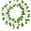 DOWNYPAWS - Branches de plantes artificielles, fleurs artificielles, vignes en ficelle, 12 feuilles de radis vert