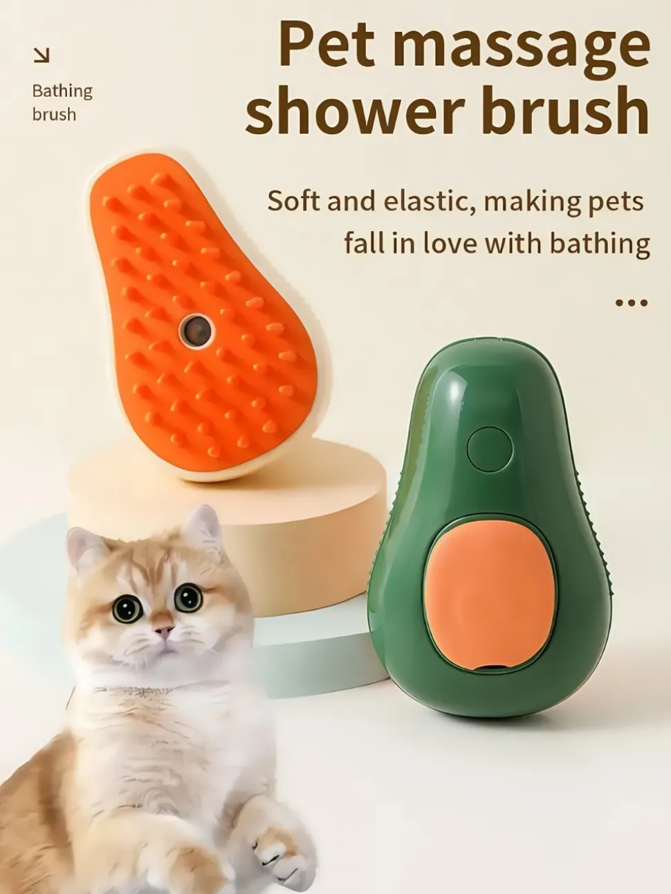 DOWNYPAWS - Brosse à vapeur multifonction pour animaux de compagnie et chats: outil de toilettage nettoyant et masseur pour poils
