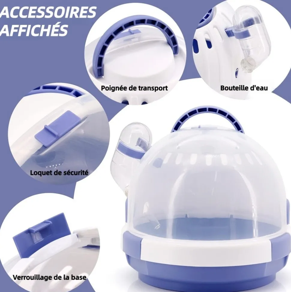 DOWNYPAWS - Cage de transport - plastique avec bouteille d'eau pour petits animaux