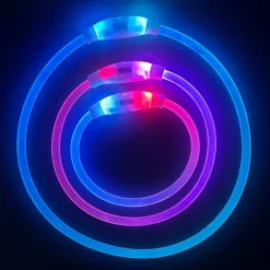 DOWNYPAWS - Collier lumineux rechargeable pour chien taille m : 50 cm de circonférence