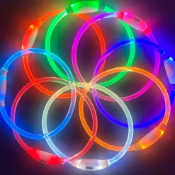 DOWNYPAWS - Collier lumineux rechargeable pour chien taille m : 50 cm de circonférence
