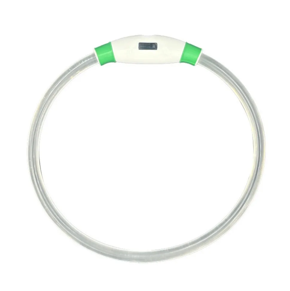 DOWNYPAWS - Collier lumineux rechargeable pour chien vert taille m : circonférence 50 cm