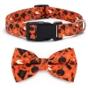 DOWNYPAWS - Collier pour chien d'halloween avec motifs de citrouille, fantôme et chauve - souris taille l : 2,5*60cm couleur orange