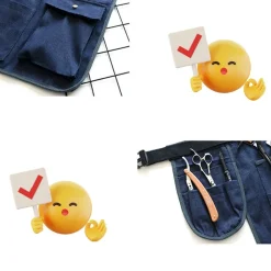 DOWNYPAWS - Court pour jardinage ou bricolage, teinte bleu jean et liberty, poches, coutures renfo-vert