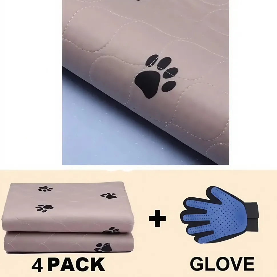 DOWNYPAWS - Coussinet urinaire pour chien:4 couches en polyester souple anti-fuite réutilisable grand format lavable 70cm x 100cm