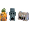 DOWNYPAWS - Décoration d'aquarium-décoration d'aquariumbob l'éponge-ensemble 3 pièces