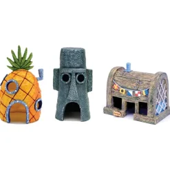 DOWNYPAWS - Décoration d'aquarium-décoration d'aquariumbob l'éponge-ensemble 3 pièces