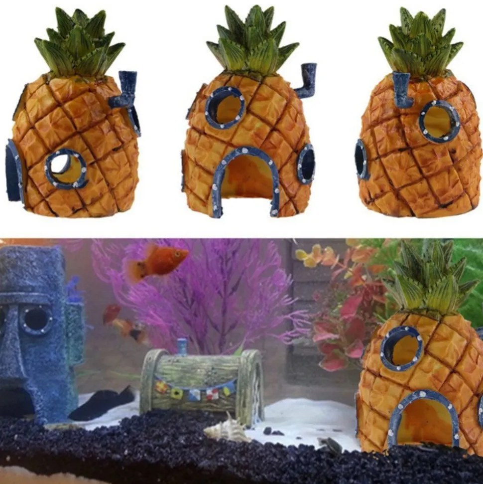 DOWNYPAWS - Décoration d'aquarium-maisonl'ananas-forme d'ananas