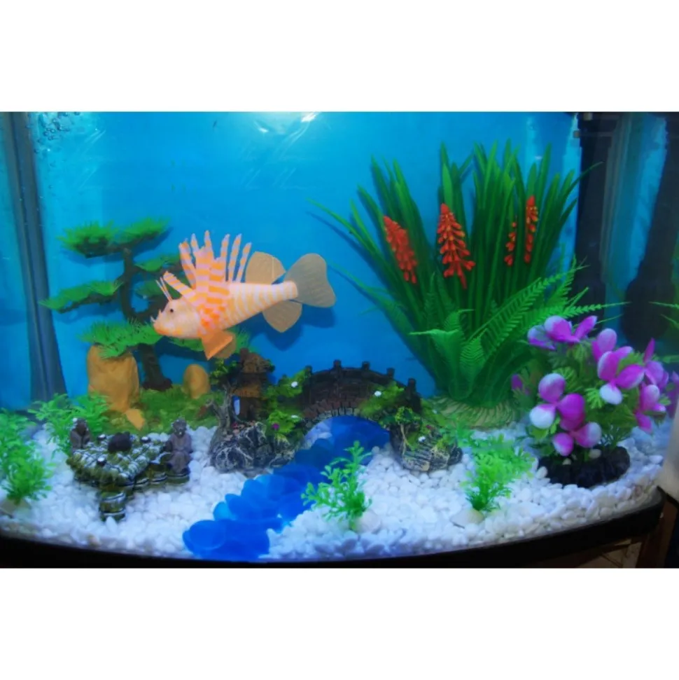 DOWNYPAWS - Décoration d'aquarium-pont en résine pour aquarium-19*7*8.5cm