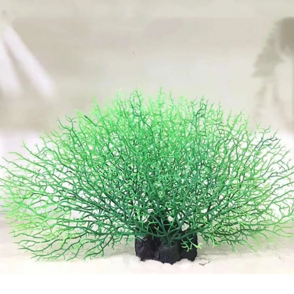 DOWNYPAWS - Décoration en corail en silicone pour aquarium, arbre de corail vert