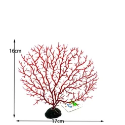 DOWNYPAWS - Décoration en corail et micro-plantes pour aquarium rouge