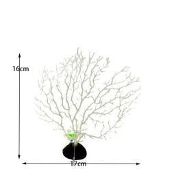 DOWNYPAWS - Décoration en corail et micro-plantes pour aquarium blanc