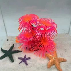 DOWNYPAWS - Décoration en corail doux simulé en silicone écologique pour aquarium rouge