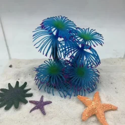 DOWNYPAWS - Décoration en corail doux simulé en silicone écologique pour aquarium bleu