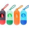 DOWNYPAWS - Distributeur de sacs poubelle pour chiens-4 pièces : gris et rouge + bleu clair et bleu foncé + vert clair et vert foncé + orange