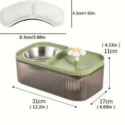 DOWNYPAWS - Fontaine à Eau Automatique Pour Chat, Gamelle En Acier Inoxydable