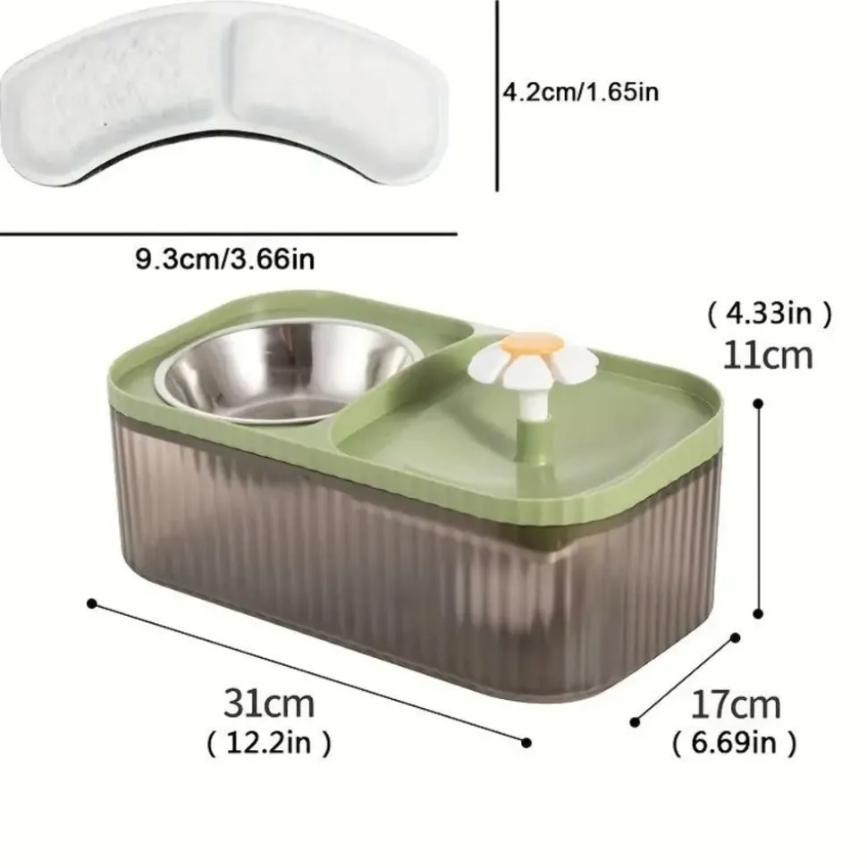DOWNYPAWS - Fontaine à Eau Automatique Pour Chat, Gamelle En Acier Inoxydable