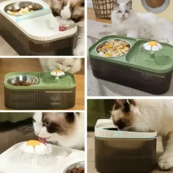 DOWNYPAWS - Fontaine à Eau Automatique Pour Chat, Gamelle En Acier Inoxydable