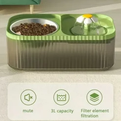 DOWNYPAWS - Fontaine à Eau Automatique Pour Chat, Gamelle En Acier Inoxydable