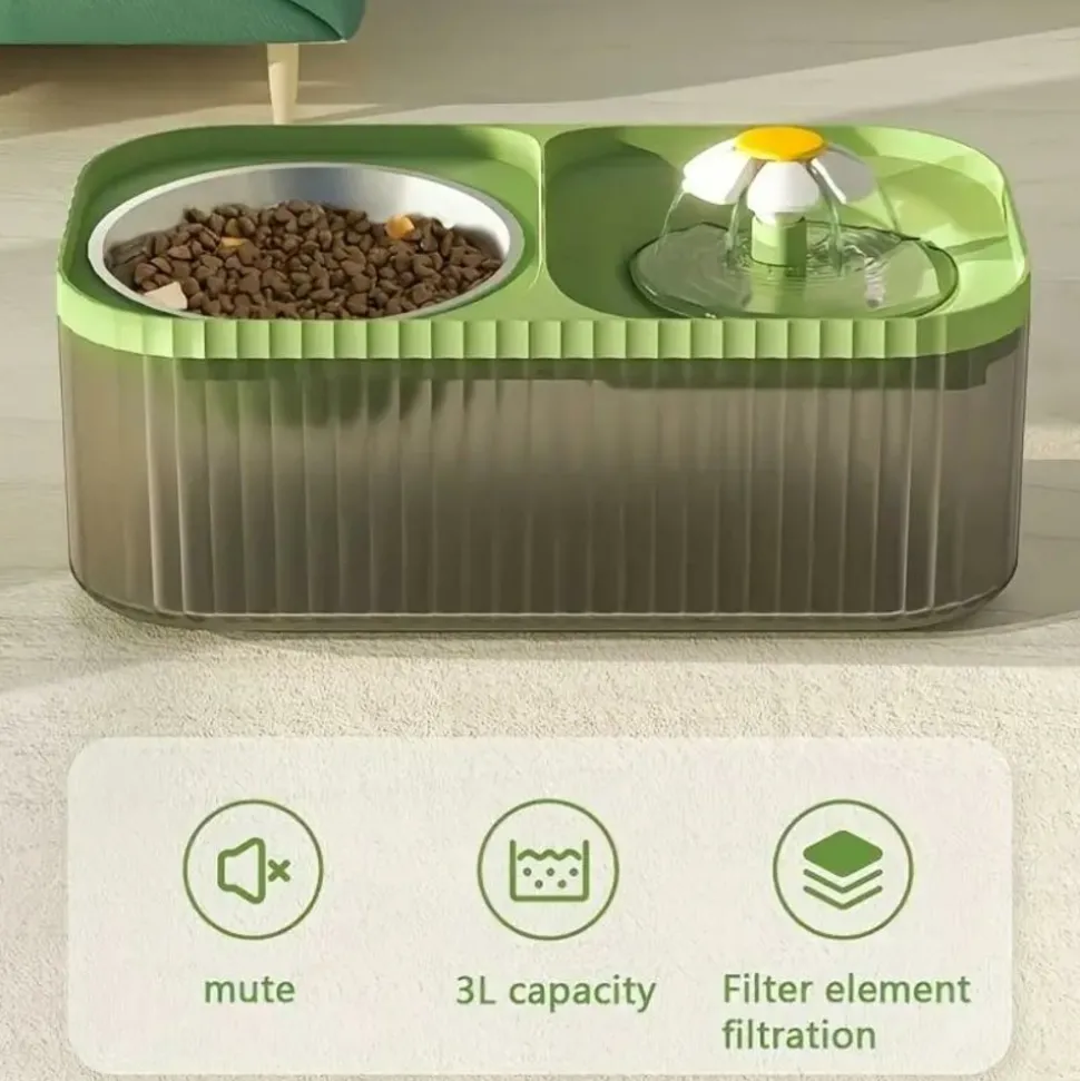 DOWNYPAWS - Fontaine à Eau Automatique Pour Chat, Gamelle En Acier Inoxydable