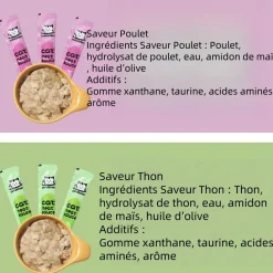 DOWNYPAWS - Friandises pour chats,saveur de poulet 20 paquets*14g, riches en oméga 3 et 6, avec taurine et vitamine e