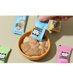 DOWNYPAWS - Friandises pour chats, saveur de saumon 20 paquets*14g, riches en oméga 3 et 6, avec taurine et vitamine e