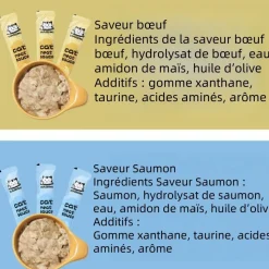 DOWNYPAWS - Friandises pour chats,saveur de bœuf 20 paquets*14g, riches en oméga 3 et 6, avec taurine et vitamine e