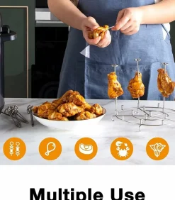 DOWNYPAWS - Grille à kebab en acier inoxydable 304 pour la friteuse à air
