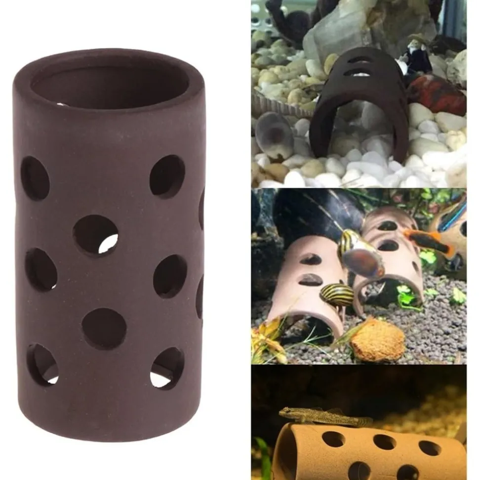 DOWNYPAWS - Grotte en céramique naturelle pour aquarium
