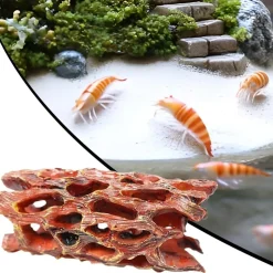 DOWNYPAWS - Grotte en mousse aquatique - habitat biofilm pour crevettes