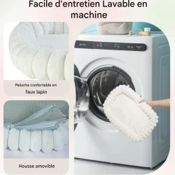 DOWNYPAWS - Hamac chat fenêtre 52*30cm peluche-peut supporter des animaux pesant 20 kg-blanc