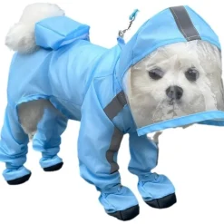 DOWNYPAWS - Imperméable pour chien- avec sac de rangement-taille m : longueur du dos : 32 cm