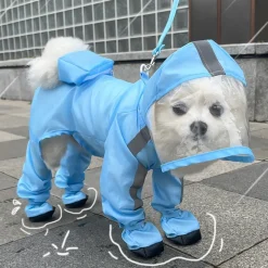 DOWNYPAWS - Imperméable pour chien- avec sac de rangement-taille m : longueur du dos : 32 cm